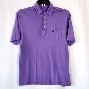 Johnnie-O Hangin' Out Polo Shirt Mens Medium Purple‎ Short Sleeve Casual Top